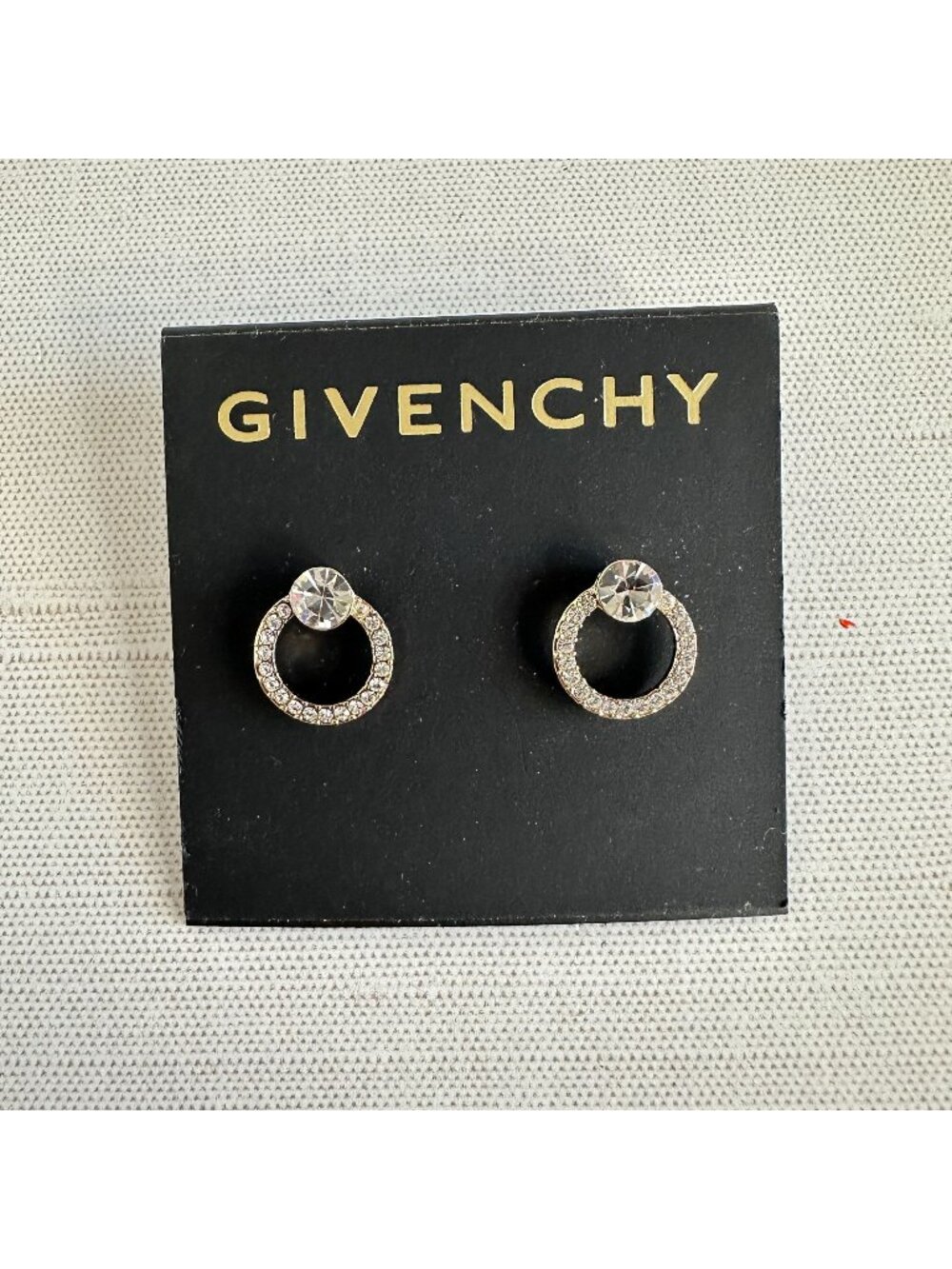 Givenchy Crystal Circle Stud Earrings With Rhinestone Detailing